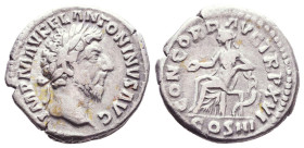 Marcus Aurelius. A.D. 161-180. AR denarius
Reference:

Condition: Very Fine

Weight: 3,3gr
Diameter: 18mm