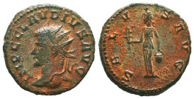 Divus Claudius II Gothicus. Died A.D. 270. AE antoninianus 
Reference:

Condition: Very Fine

Weight: 3,5gr
Diameter: 19,4mm