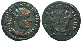Maximianus. First reign, A.D. 286-305. AE antoninianus
Reference:

Condition: Very Fine

Weight: 3gr
Diameter: 20,1mm
