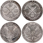 Belgium - Brabant - Maria Theresa (1740-1780), Lot of 2 coins, 1/2 Kronenthaler 1759 and 1770 (Brussels mint). KM 19.