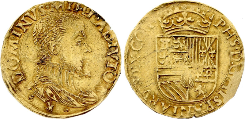 Belgium - Flanders - Philip II (1555-1598), 1/2 Real ND (1560-1567) (Bruges mint...