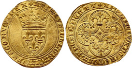 Belgium - Tournai - Charles VI (French Royal mint) (1380-1422), Ecu d'or, 3rd or 4th issue (1380-1422) (Tournai mint) (Gold, 3.80 gr, 28 mm). Decroly ...
