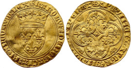 Belgium - Tournai - Charles VI (French Royal mint) (1380-1422), Ecu d'or, 4th issue (1380-1422) (Tournai mint) (Gold, 3.68 gr, 26 mm). Decroly T20-301...