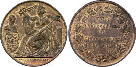 Belgium - Leopold I (1831-1865), Module of 5 Centimes 1856 (Bronze, 9.95 gr, 28 mm). Dupriez 583, Boageart 583(A ?), KM X4. Extremely Fine.