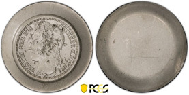 Belgium - Leopold I (1831-1865), Obverse Incuse Trial Strike 40 Francs ND (1834) (Brussels mint) (Tin, 23.53 gr, 40 mm). Dupriez Unlisted, Bogaert Unl...