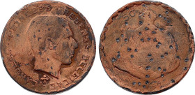 Belgium - Prince Regent Charles (1944-1951), Bronze essai 50 Francs 1949 (Bronzed Lead, 16.42 gr, 29 mm). Bogaert cfr. 2860. Fine, Damaged.