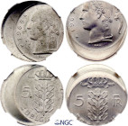 Belgium - Error 5 Francs 1965 and 1967. NGC MS64 and MS65

Both struck off center.