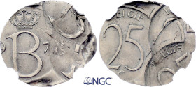 Belgium - Error 25 Centimes (1970-1975). NGC UNC Details (Obverse Damage)

Quadruple struck.