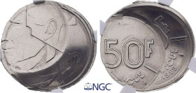Belgium - Error 50 Francs 1989. NGC MS65

Double struck with second strike off center.
