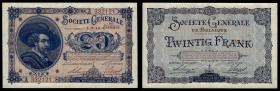 Belgium - Banque Nationale de Belgique, 20 Francs 01.02.1915, Societe Generale. Pick 89. Uncirculated, Rust.

The following serial number (A332122), c...