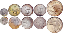 Chad, Proof Set 1970 (Brussels mint). KM 1, 3, 5, 6 and 7. NGC PF65-PF66

100 Francs NGC PF66, 200 Francs all three NGC PF65 and 300 Francs NGC PF66