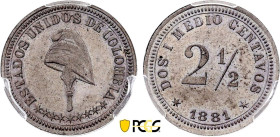 Colombia - United States of Colombia (1863-1886), Pattern 2 1/2 Centavos 1881 (Waterbury mint) (Copper-Nickel, 1.20 gr, 14 mm). Restrepo P110. PCGS SP...