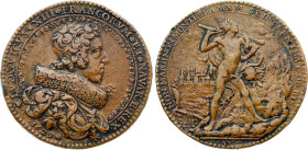 France - Louis XIII (1610-1643), Passage of the Pas de Suze 1629 by Warin (Cast Bronze, 28.37 gr, 40 mm). Jones 179. Extremely Fine.