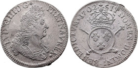 France - Louis XIV (1643-1715), 1/2 Ecu 1702 A (Paris mint) (Silver, 13.15 gr, 35 mm). Ciani 1908, Duplessy 1534, Gadoury 189. Very Fine.