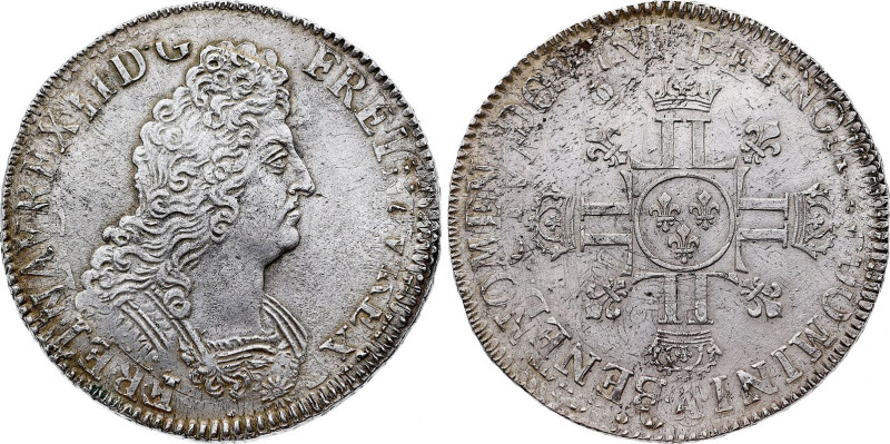 France - Louis XIV (1643-1715), Ecu (1704-1709) A (Paris mint) (Silver, 27.26 gr...