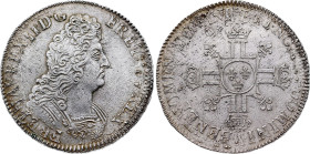 France - Louis XIV (1643-1715), Ecu (1704-1709) A (Paris mint) (Silver, 27.26 gr, 44 mm). Ciani 1924, Duplessy 1551, Gadoury 224. Extremely Fine.