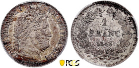 France - Louis-Philippe I (1830-1848), 1 Franc 1846 A (Paris mint) (Silver, 5.00 gr, 23 mm). Le Franc 210, Gadoury 453, KM 748. PCGS MS63