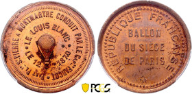 France - Government of National Defense (1870-1871), Siege of Paris, 10 Centimes 1870, Louis Blanc (Copper, 10.00 gr, 30 mm). Florange 795/798. PCGS M...