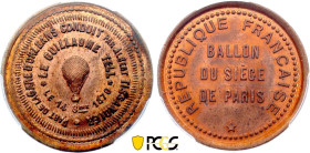 France - Government of National Defense (1870-1871), Siege of Paris, 10 Centimes 1870, Tell (Copper, 10.00 gr, 30 mm). Florange 795/799. PCGS MS65 RD
...