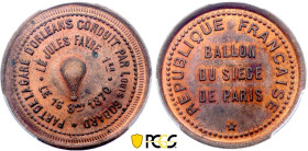 France - Government of National Defense (1870-1871), Siege of Paris, 10 Centimes 1870, Favre (Copper, 10.00 gr, 30 mm). Florange 795/802. PCGS MS64 RB