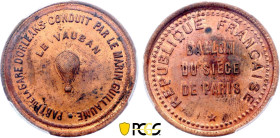 France - Government of National Defense (1870-1871), Siege of Paris, 10 Centimes 1870, Vauban (Copper, 10.00 gr, 30 mm). Florange 808. PCGS MS64 RD