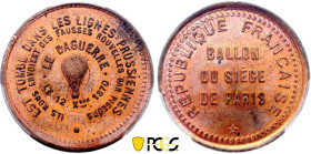 France - Government of National Defense (1870-1871), Siege of Paris, 10 Centimes 1870, Daguerre (Copper, 10.00 gr, 30 mm). Florange 822. PCGS MS65 RD