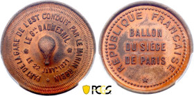 France - Government of National Defense (1870-1871), Siege of Paris, 10 Centimes 1871, Daumesnil (Copper, 10.00 gr, 30 mm). Florange 836. PCGS MS65 RB