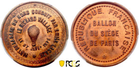 France - Government of National Defense (1870-1871), Siege of Paris, 10 Centimes 1871, Wallace (Copper, 10.00 gr, 30 mm). Florange 838. PCGS MS65 RB