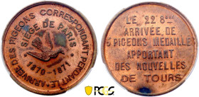 France - Government of National Defense (1870-1871), Siege of Paris, 10 Centimes 1870 (Copper, 10.00 gr, 30 mm). Florange 848. PCGS MS64 RB