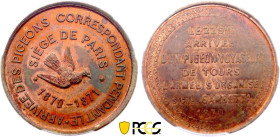 France - Government of National Defense (1870-1871), Siege of Paris, 10 Centimes 1870 (Copper, 10.00 gr, 30 mm). Florange 852. PCGS MS64 RB