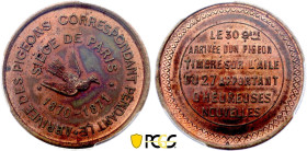 France - Government of National Defense (1870-1871), Siege of Paris, 10 Centimes 1870 (Copper, 10.00 gr, 30 mm). Florange 856. PCGS MS64 RB
