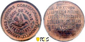 France - Government of National Defense (1870-1871), Siege of Paris, 10 Centimes 1870 (Copper, 10.00 gr, 30 mm). Florange 858. PCGS MS64 RB