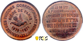 France - Government of National Defense (1870-1871), Siege of Paris, 10 Centimes 1870 (Copper, 10.00 gr, 30 mm). Florange 860. PCGS MS65 RB