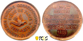 France - Government of National Defense (1870-1871), Siege of Paris, 10 Centimes 1870 (Copper, 10.00 gr, 30 mm). Florange 863. PCGS MS65 RB