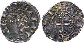 French States - Dauphine - Jean II de Viennois (1307-1319), Denier (1307-1319) (Billon, 0.59 gr, 17.50 mm). Duplessy 2421, Boudeau 1056, Poey d'Avant ...