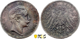German States - Prussia - Wilhelm II (1888-1918), 3 Mark 1910 A (Berlin mint) (Silver, 16.67 gr, 33 mm). KM 527. PCGS MS66