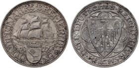 German Weimar Republic, 5 Reichsmark 1927 A (Berlin mint) (Silver, 25.00 gr, 36 mm). KM 51. Extremely Fine.