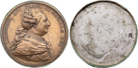 Epreuve uniface Louis XVI, Construction de la digue de Cherbourg (1786) (Plâtre cuivré, 26.00 gr, 64 mm). Superbe.

La construction de la digue de Che...