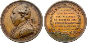 Jacques Necker, Ministre des Finances (29 Juillet 1789) (Bronze, 34.90 gr, 42 mm). Hennin 44. Superbe.