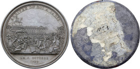 Louis XVI, Arrivée du Roi à Paris (6 octobre 1789), Andrieu (Etain, 90.00 gr, 85 mm). Hennin 62. Superbe.

L'arrivée du roi Louis XVI à Paris le 6 oct...