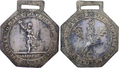Fédération Martiale à Lyon (30 mai 1790) (Bronze argenté, 9.46 gr, 36 mm). Hennin 133. Superbe.