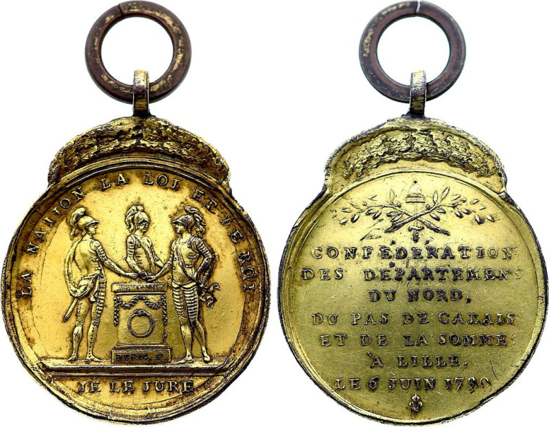 Confédération des Départements du Nord à Lille (6 Juin 1790) (Bronze doré, 9.54 ...
