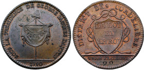 District des Cordeliers, Jacques Danton (1790) (Bronze, 9.33 gr, 31 mm). Hennin 189. Superbe.