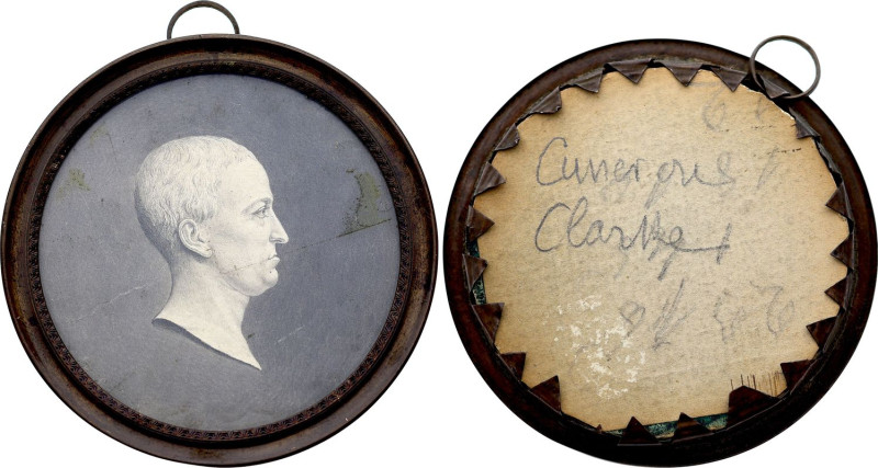 Portrait miniature, Cameron Clarke (circa 1790) (Cuivre, 22.00 gr, 70 mm). Super...