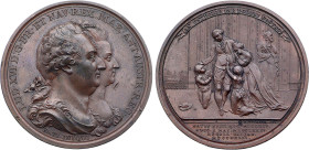 Louis XVI, adieux du Roi à sa famille (20 Janvier 1793), Kucher (Bronze, 58.73 gr, 48 mm). Hennin 463. Superbe.