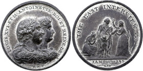 Louis XVI, Dernière entrevue du Roi avec sa famille (20 Janvier 1793), Mainwaring (Etain, 18.29 gr, 38 mm). Hennin 464. Superbe.