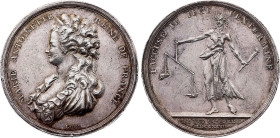 Exécution de Marie-Antoinette (16 Octobre 1793), Loos (Argent, 9.45 gr, 31 mm). Superbe.