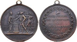 Réunion des Français (10 Août 1793), Dupré (Bronze, 26.91 gr, 38 mm). Hennin 527. Superbe.