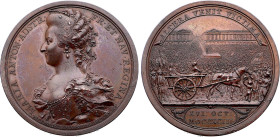 Mort de Marie-Antoinette (16 Octobre 1793), Küchler (Bronze, 58.15 gr, 48 mm). Hennin 533. Superbe.