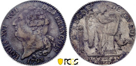Louis XVI, Ecu de 6 Livres 1793 / An 5 M (Toulouse) (0.00 gr, 0 mm). Hennin 589, KM 615. PCGS VF35